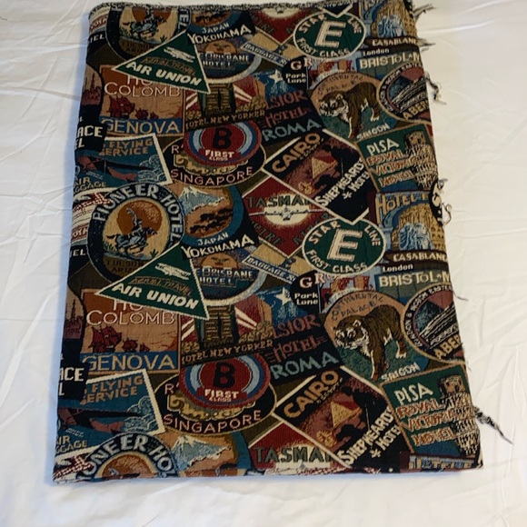 4 Yards of 50” Wide Travel Print Tapestry Fabric - Picture 4 of 4